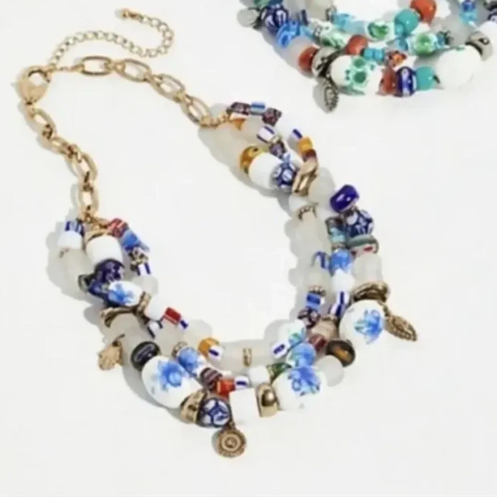 ❤️🔥NWT Free People Shaker Shakra Layered Beaded Necklace - Picture 1 of 5